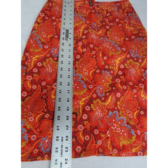 Pendleton Womens Red Paisley Print Pencil Skirt Size 6 Cotton Blend Stretch - Picture 8 of 8